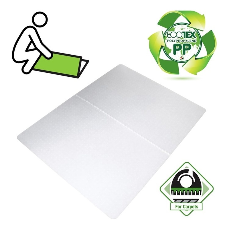 Cleartex Polypropylene Rectangular Foldable Chair Mat for Carpets - 35