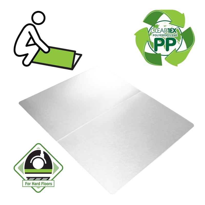 Cleartex Polypropylene Anti-Slip Foldable Chair Mat for Hard Floors - 35