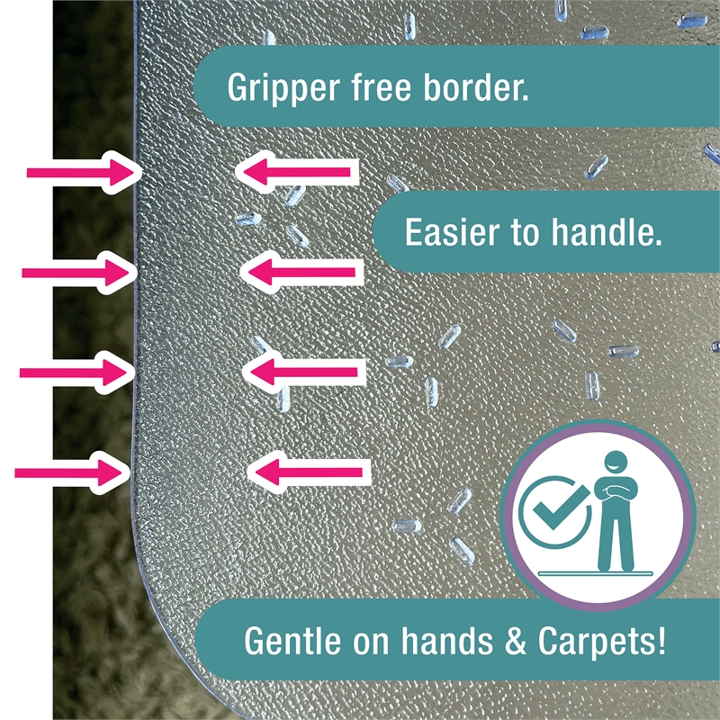 TrYlok Vinyl Lipped Chair Mat for Low Pile Carpets up to 1/4