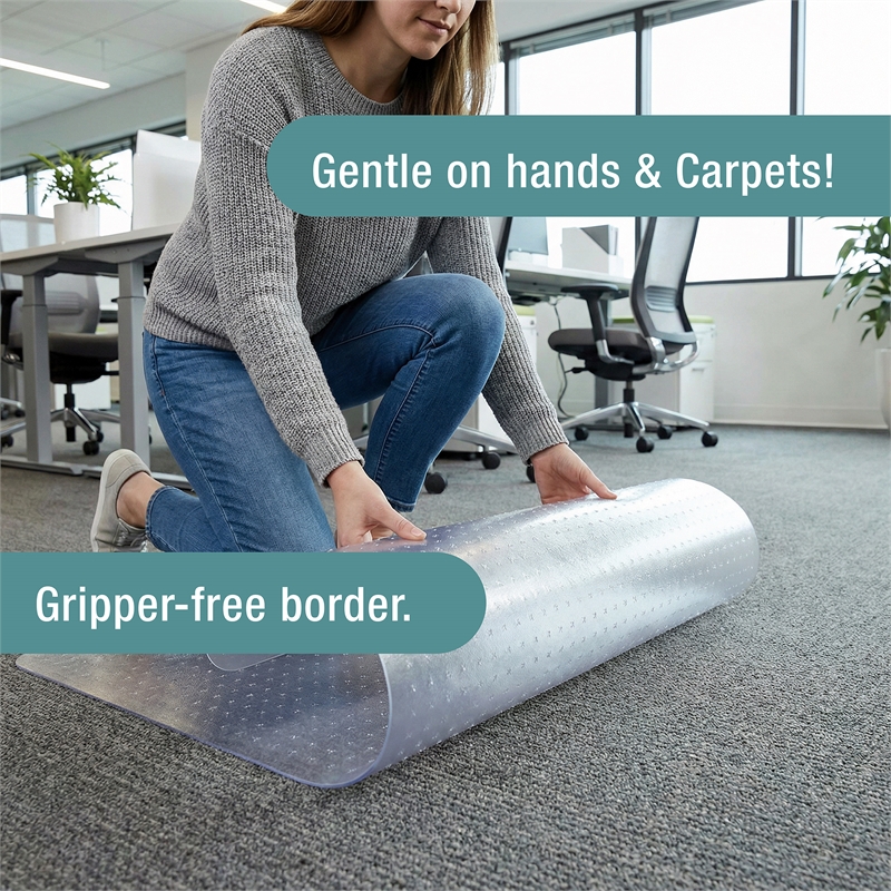 TrYlok Vinyl Lipped Chair Mat for Low Pile Carpets up to 1/4