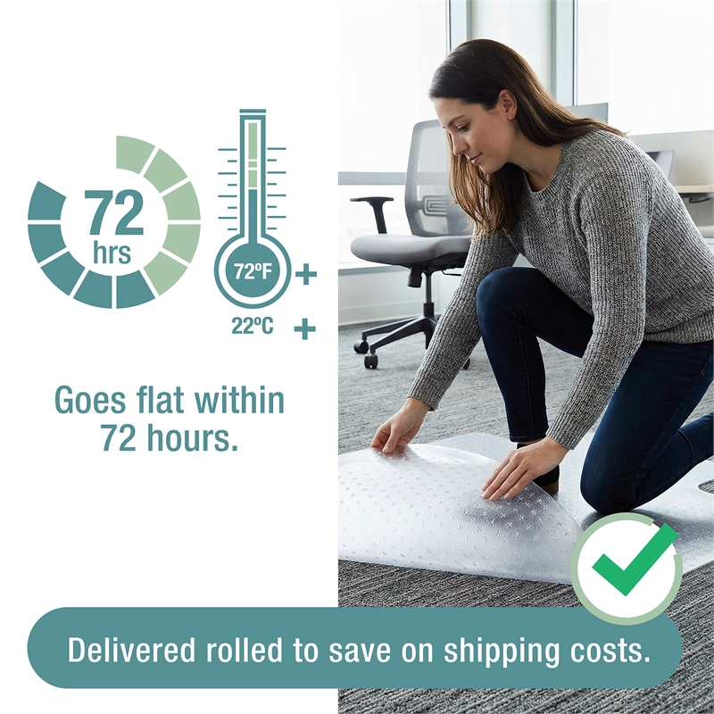 TrYlok Vinyl Lipped Chair Mat for Low Pile Carpets up to 1/4