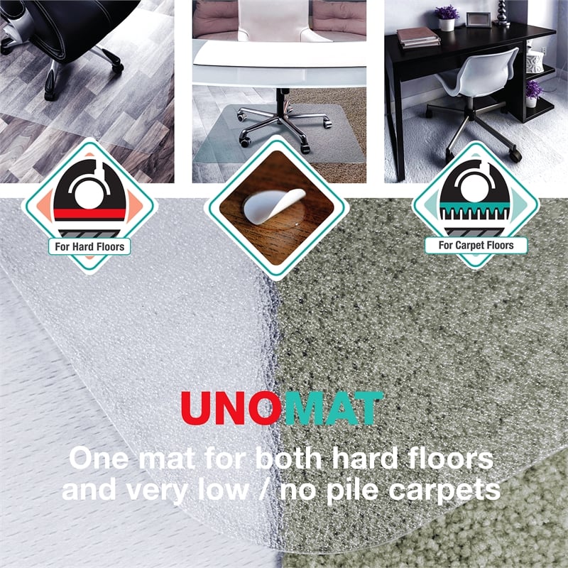 Unomat Anti-Slip Polycarbonate Chair Mat Hard Floors and Carpet Tiles 35