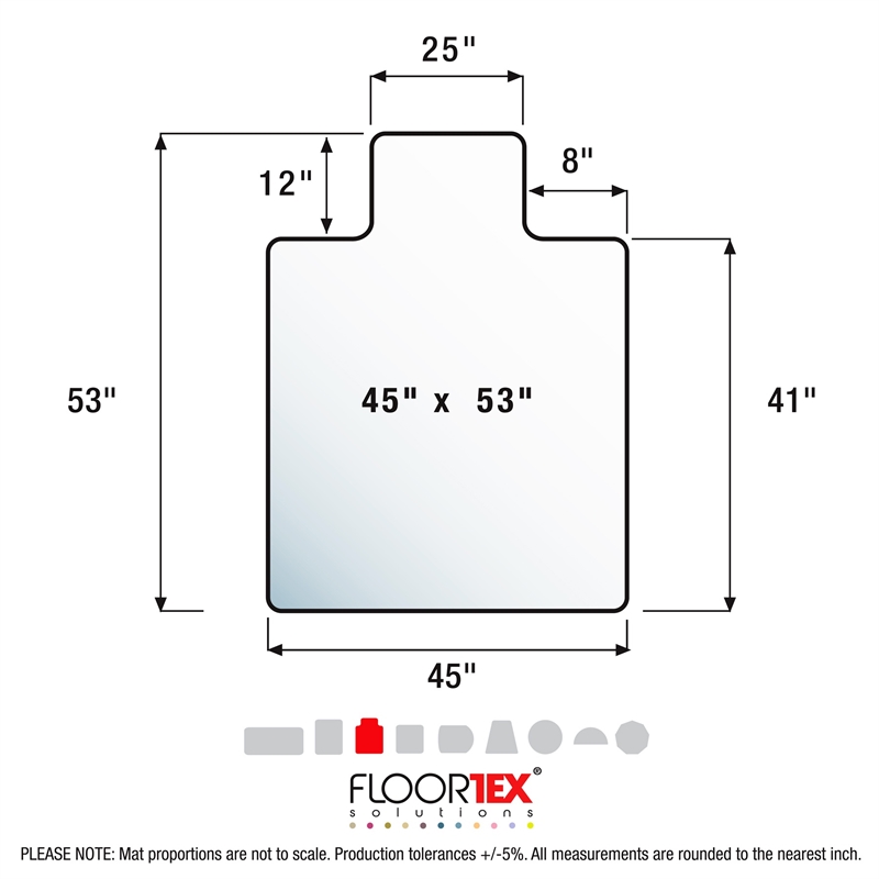 Advantagemat Vinly Lipped Chair Mat for Hard Floor - 45