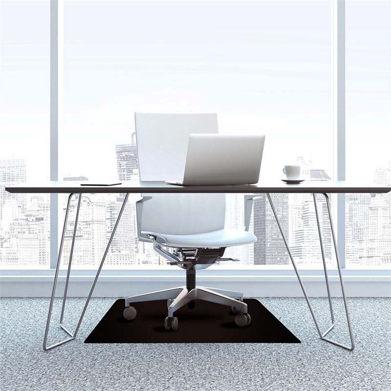 Advantagemat Black Vinly Rectangular Chair Mat for Carpets - 48