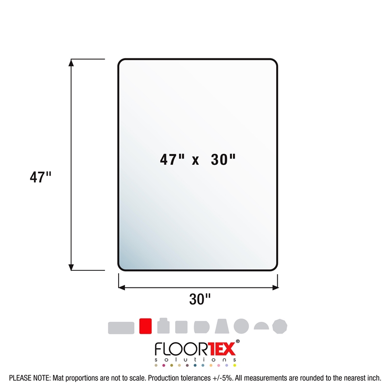 Advantagemat Black Vinly Rectangular Chair Mat for Hard Floor - 29.5