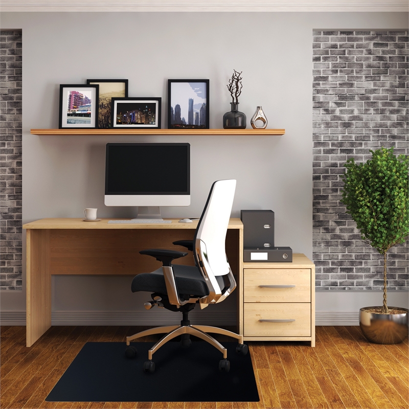Advantagemat Black Vinly Rectangular Chair Mat for Hard Floor - 29.5