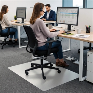 Computer Anti-Static Vinyl Rectangular Chair Mat - 48&quot x 60&quot
