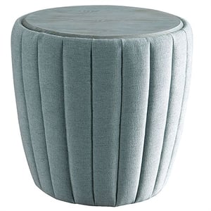 American Eagle Furniture Fabric Tufted End Table in Light Turquoise