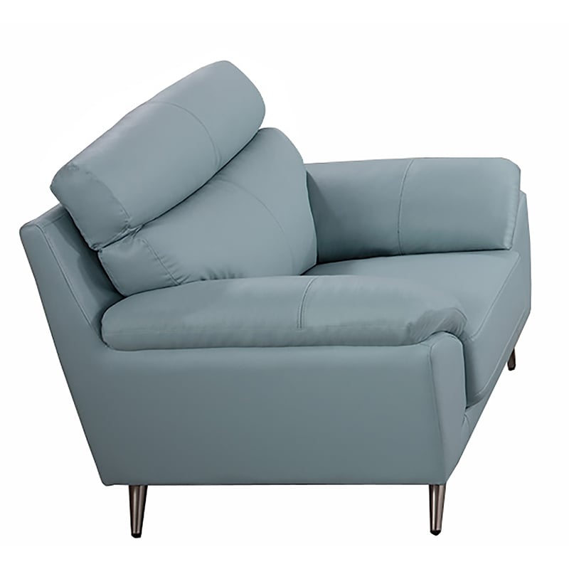 American Eagle Furniture Leather Accent Chair in Light Blue