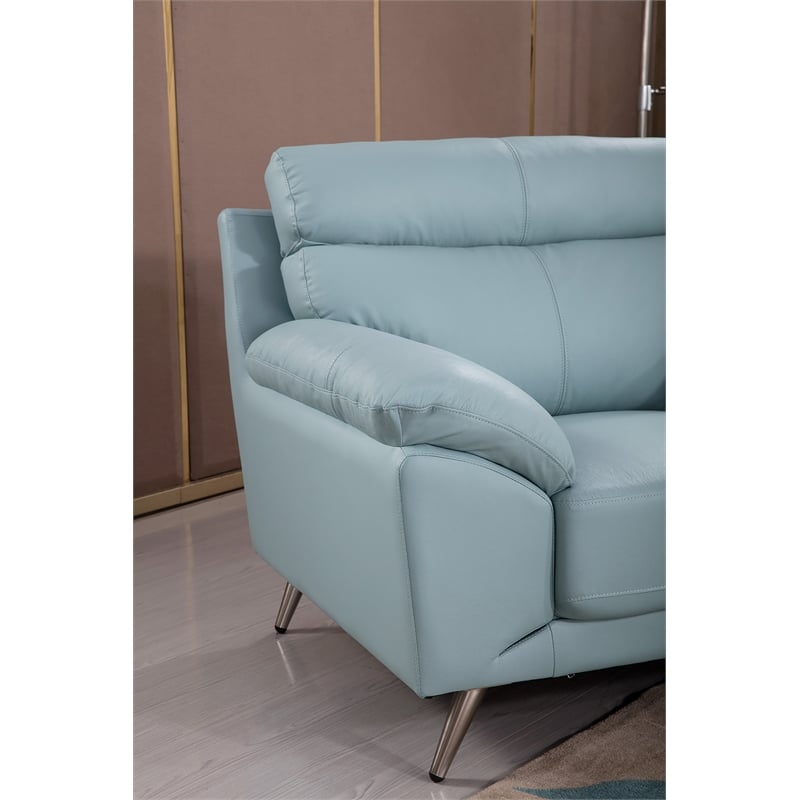 American Eagle Furniture Leather Accent Chair in Light Blue