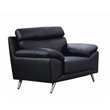 American Eagle Furniture Leather Accent Chair in Black