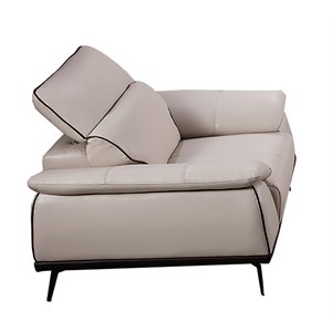 American Eagle Furniture Top Grain Leather Accent Chair in Beige
