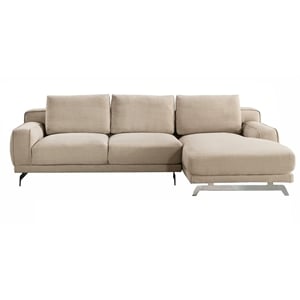American Eagle Furniture Fabric Left Hand Sitting Sectional in Cream Beige