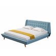 American Eagle Furniture Fabric Tufted King Platform Bed in Light Blue