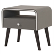 American Eagle Furniture 1 Drawer Wood Nightstand in Gray