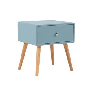 American Eagle Furniture 1 Drawer Wood Nightstand in Blue