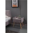 American Eagle Furniture 1 Drawer Fabric Nightstand in Light Gray