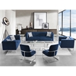 American Eagle Furniture AE3802 Fabric Velvet Sofa in Dark Blue Color