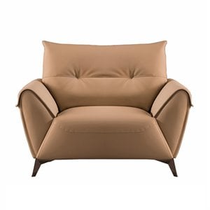 American Eagle Furniture Microfiber Leather Accent Chair in Beige