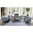 American Eagle Furniture Quilted Velvet Loveseat with Metal Legs in Gray