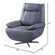 American Eagle Furniture Top Grain Leather Accent Chair in Blue Gray