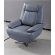 American Eagle Furniture Top Grain Leather Accent Chair in Blue Gray