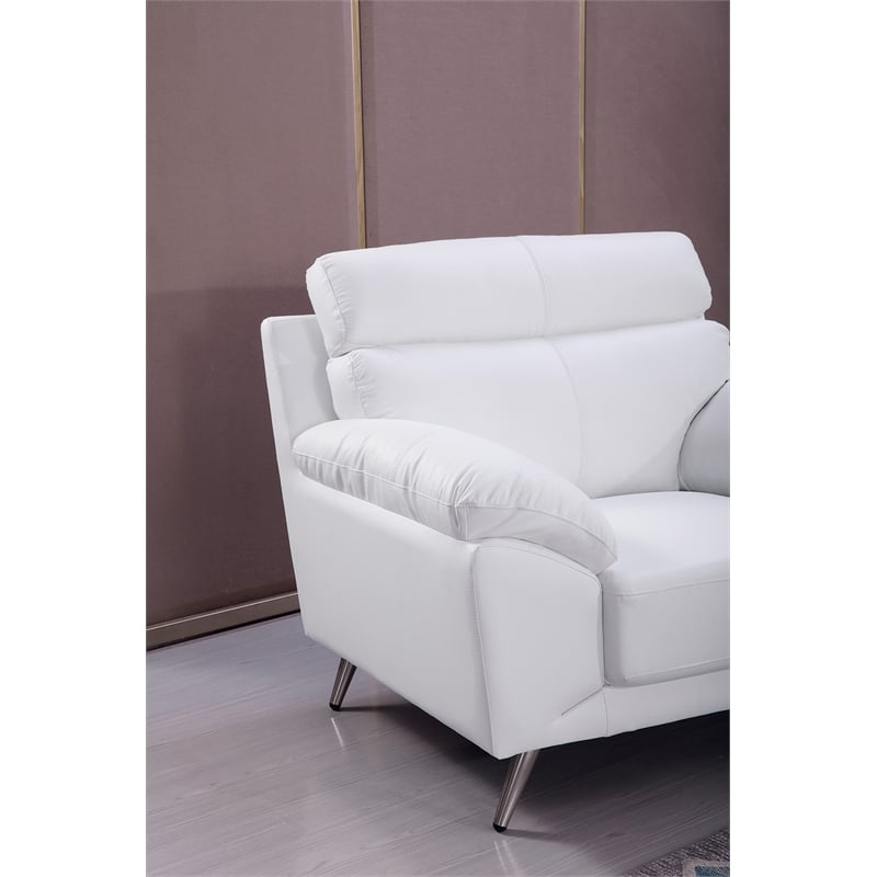 American Eagle Furniture Modern Leather Sofa in White