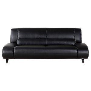 American Eagle Furniture Faux Leather Sofa in Black