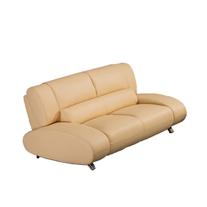 American Eagle Furniture Faux Leather Loveseat in Yellow Color