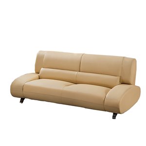 American Eagle Furniture Faux Leather Sofa in Yellow