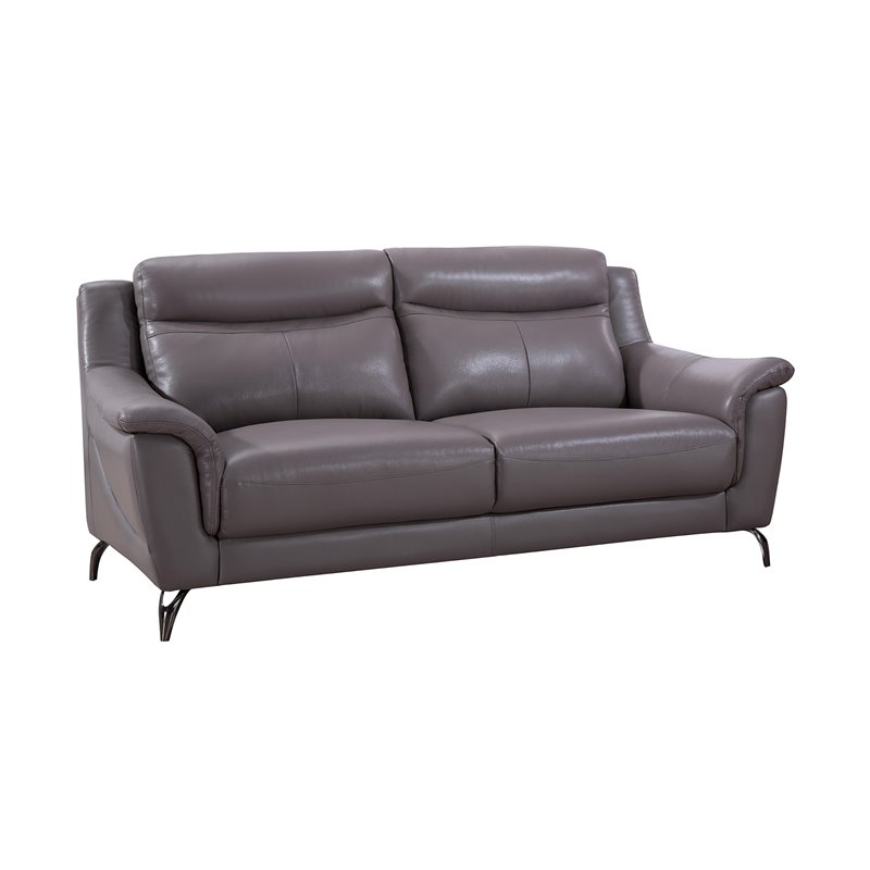 American Eagle Furniture Top Grain Genuine Leather Sofa in Dark Tan Brown