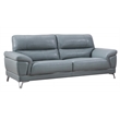 American Eagle Furniture Top Grain Leather Sofa in Light Gray Blue