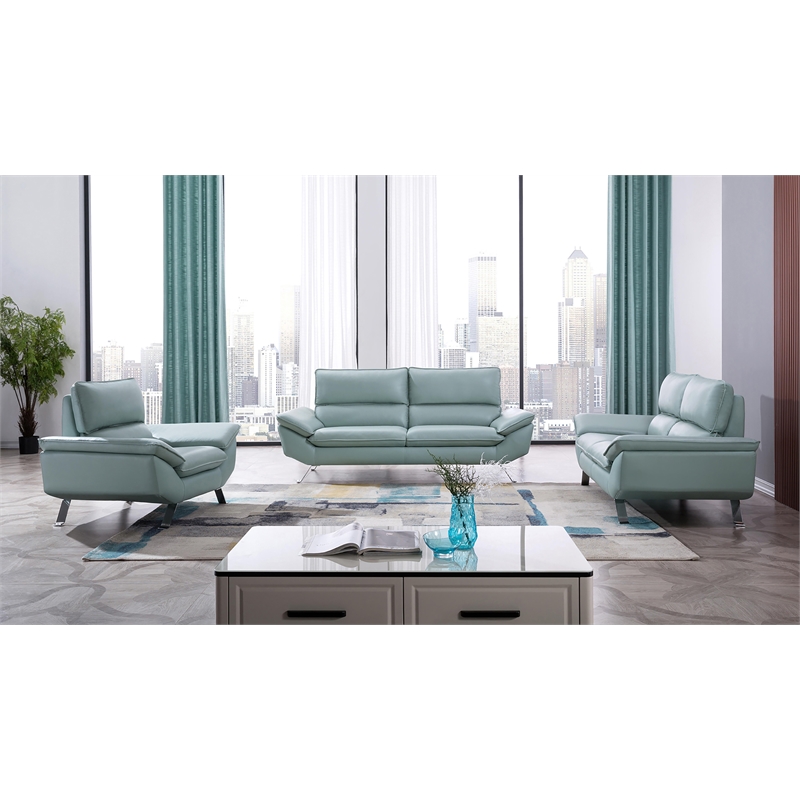 American Eagle Furniture Leather Accent Chair in Light Teal (Turquoise) Color