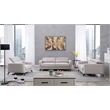 American Eagle Furniture Genuine Leather Accent Chair in Light Gray