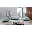American Eagle Furniture Genuine Leather Accent Chair in Light Teal (Turquoise)
