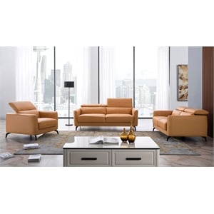 American Eagle Furniture Genuine Leather Loveseat in Yellow