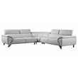 American Eagle Furniture Italian Leather Sectional in Light Gray