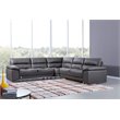 American Eagle Furniture Italian Leather Sectional in Dark Gray