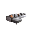 AE-LD831R 3 Piece Gray with Soft Velvet Fabric Left Side Facing Chaise Sectional