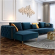 AE-LD831R 3 Piece Royal Blue Velvet Fabric Left Side Facing Chaise Sectional