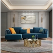AE-LD831R 3 Piece Royal Blue Velvet Fabric Left Side Facing Chaise Sectional