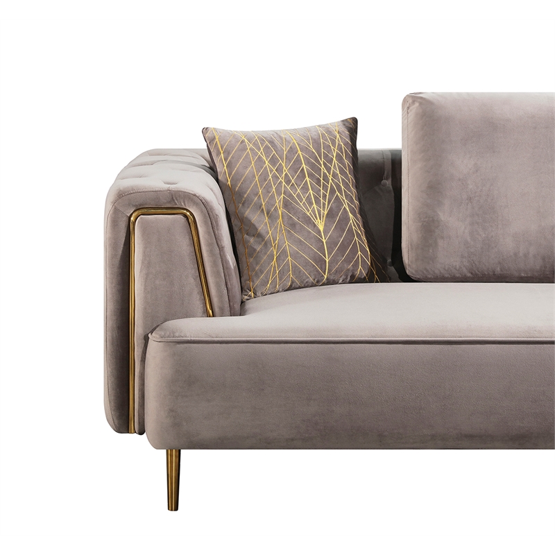 AE-D832 Gray Color  With Soft Velvet Fabric Chair