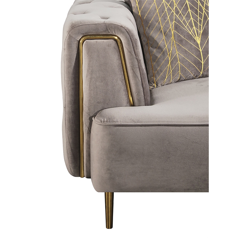AE-D832 Gray Color  With Soft Velvet Fabric Chair