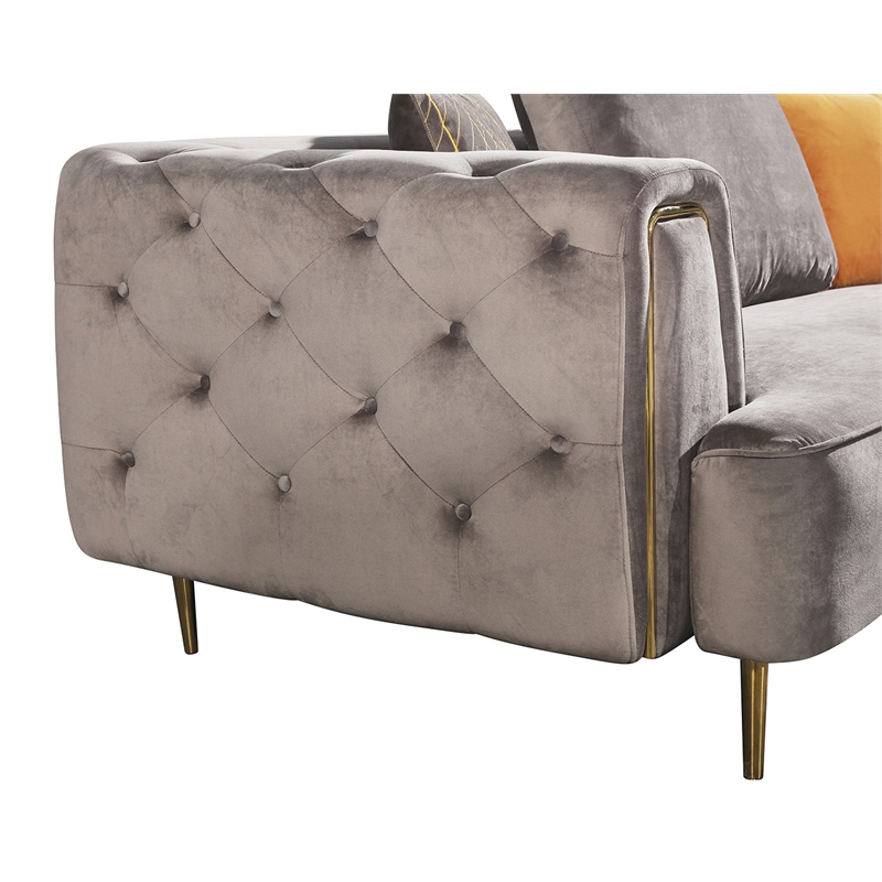 AE-D832 Gray Color  With Soft Velvet Fabric Chair