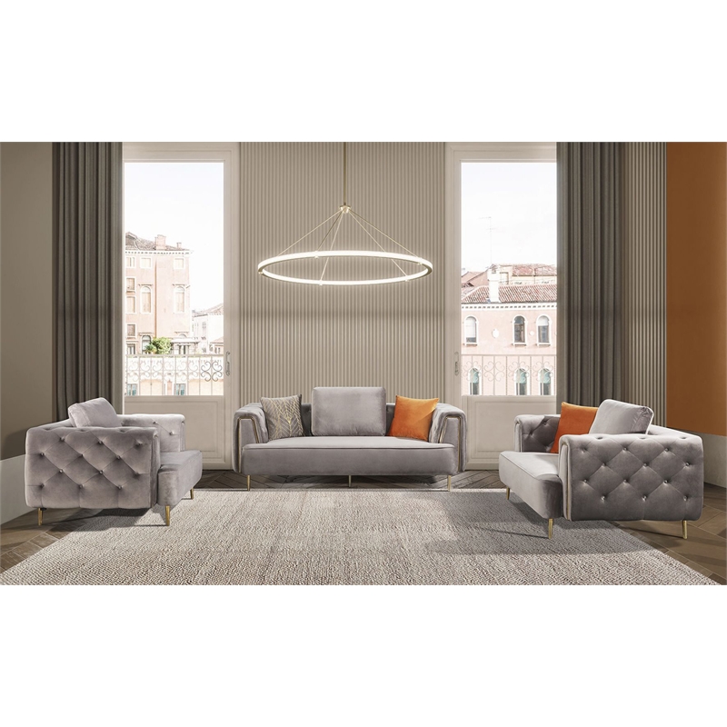 AE-D832 Gray Color  With Soft Velvet Fabric Chair