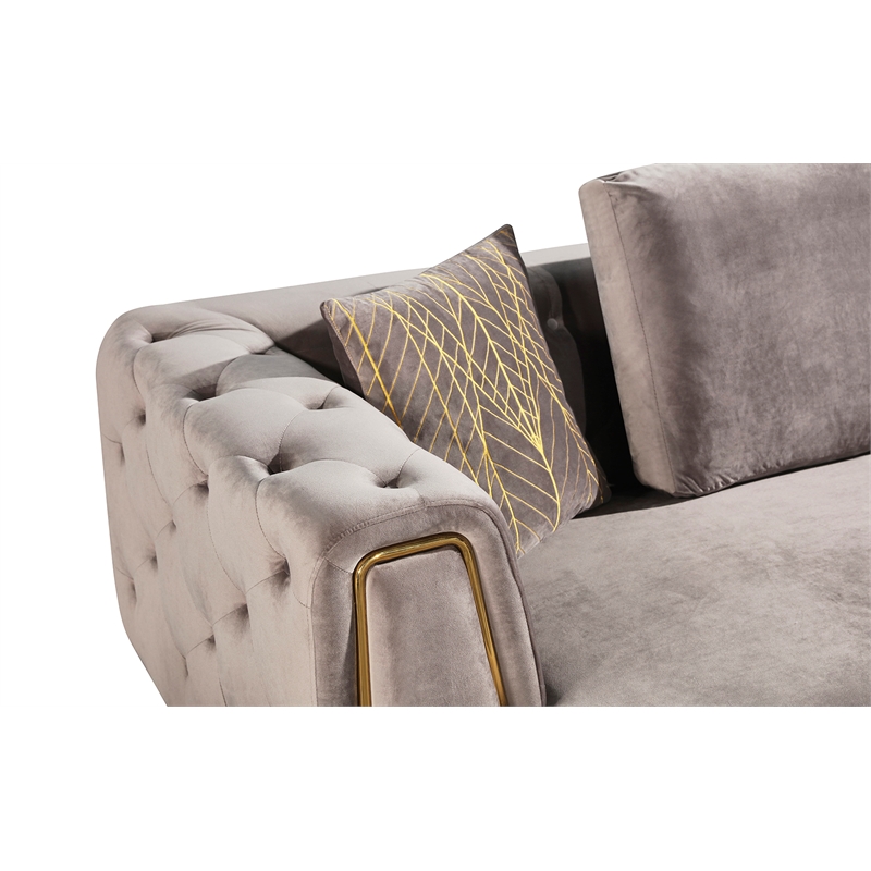 AE-D832 Gray Color  With Soft Velvet Fabric Chair