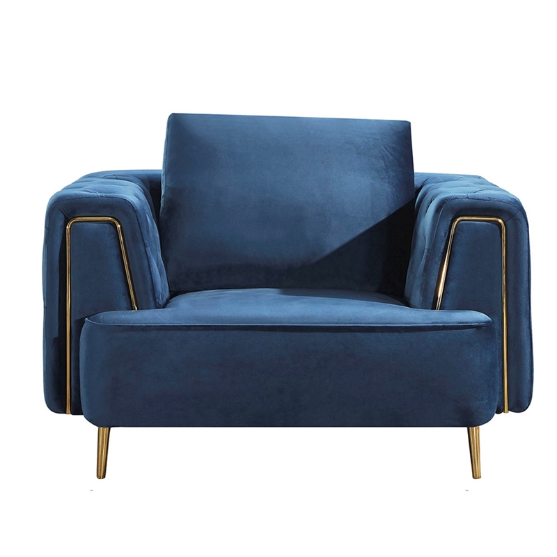AE-D832 Royal Blue Color with Soft Velvet Fabric Chair