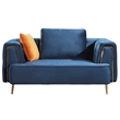 AE-D832 Royal Blue Color with Soft Velvet Fabric Loveseat