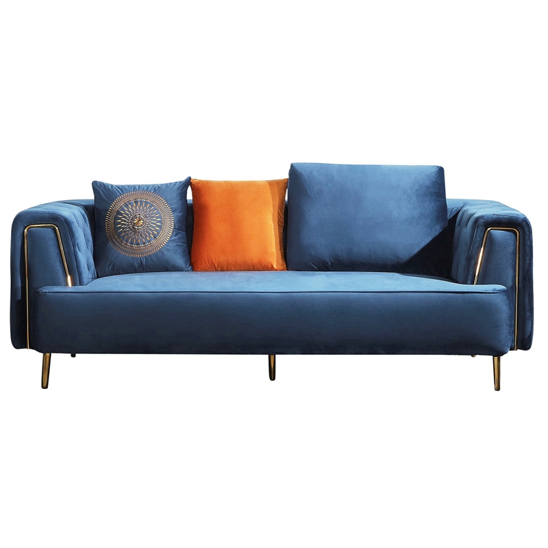 AE-D832 Royal Blue Color with Soft Velvet Fabric Sofa