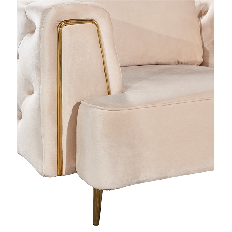 AE-D832 Cream Color with Soft Velvet Fabric Chair